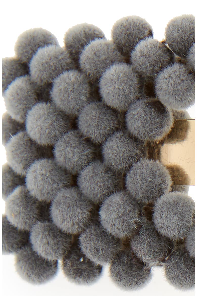 2-Pack Felt Beaded Hair Clips, Alternate, color, GREY