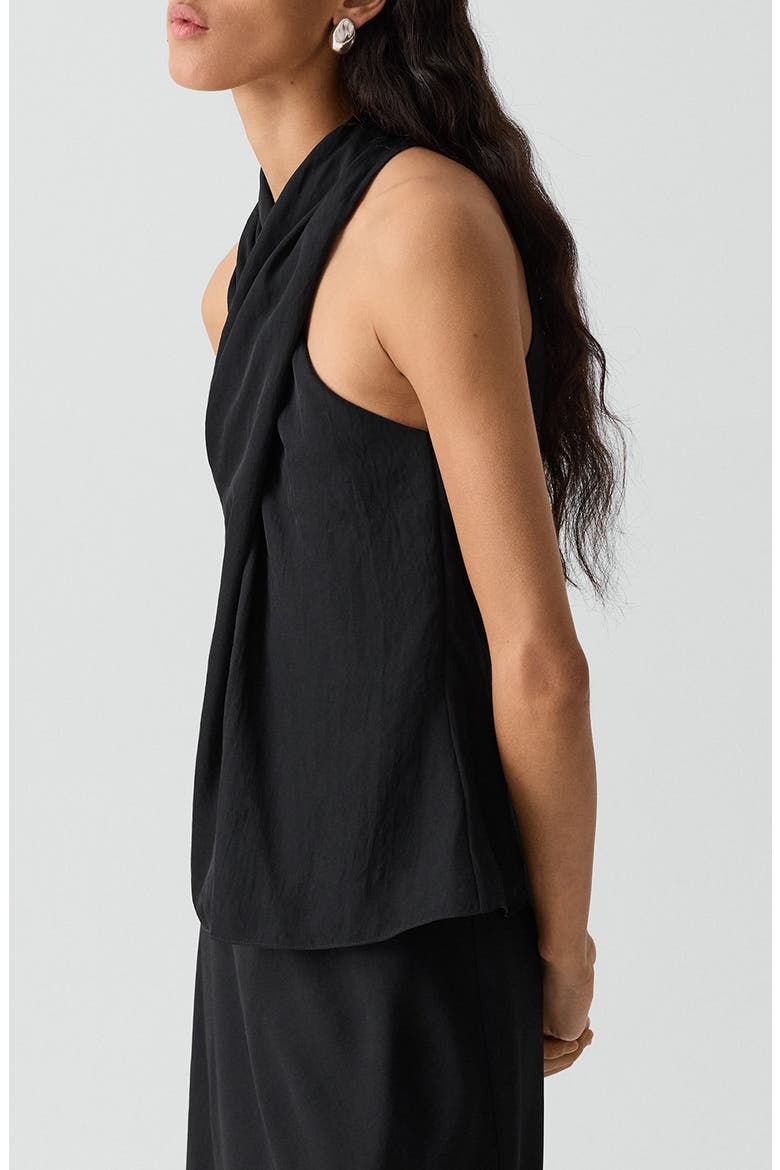 Front Twist Sleeveless Top, Alternate, color, BLACK - 001