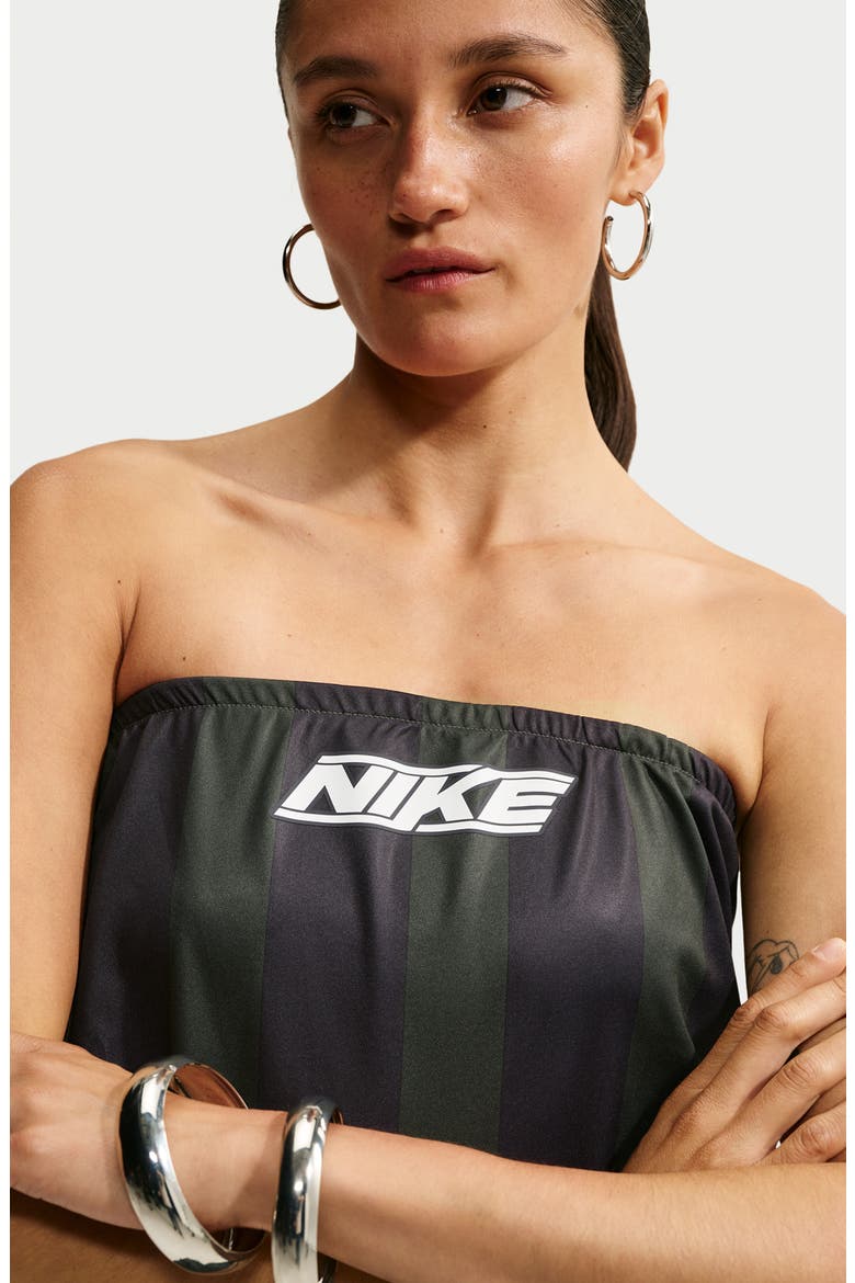 Striped Sportswear Crop Tube Top, Alternate, color, CAMO GREEN/ GRIDIRON/ WHITE