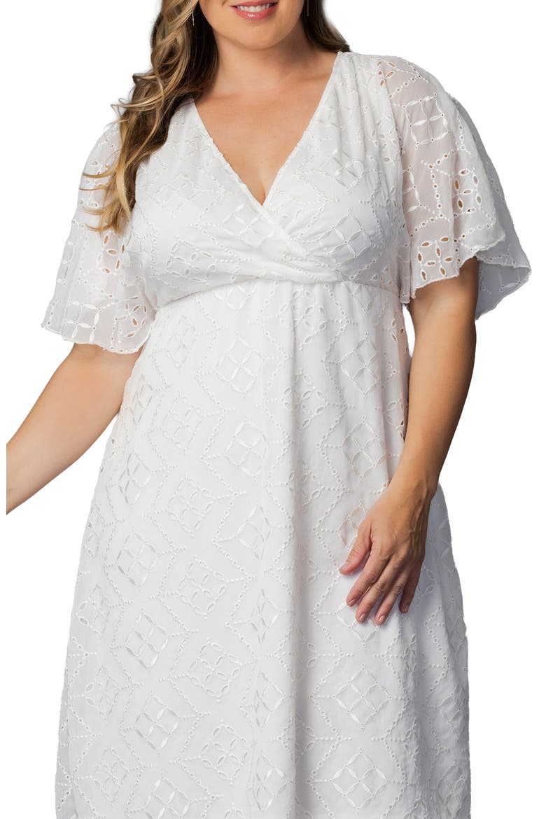 Heavenly Eyelet Surplice Cocktail Dress, Alternate, color, IVORY EYELET