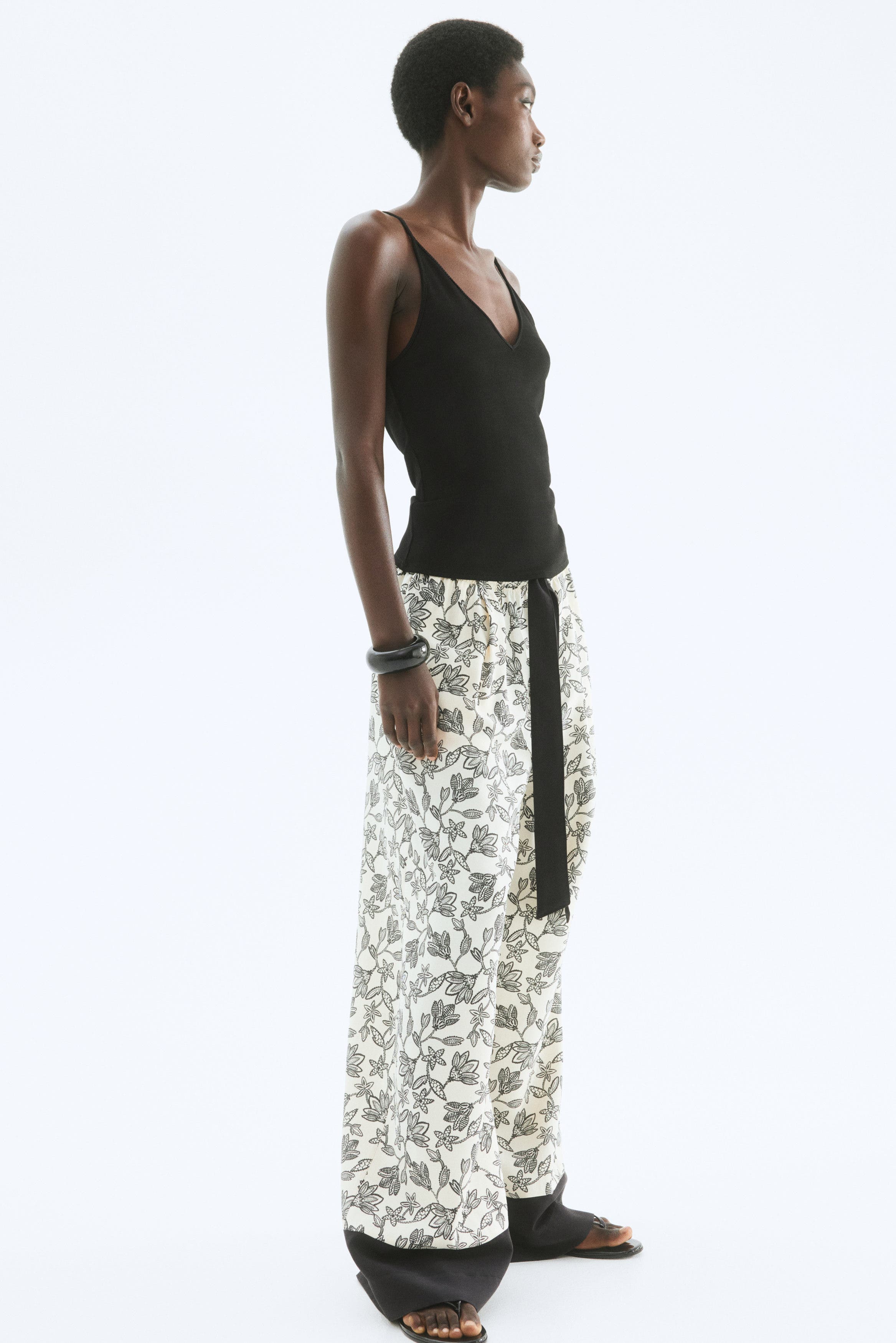 Wide Tie-belt Trousers - image 2