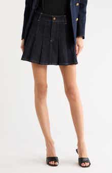 Suzie Pleated Denim Miniskirt