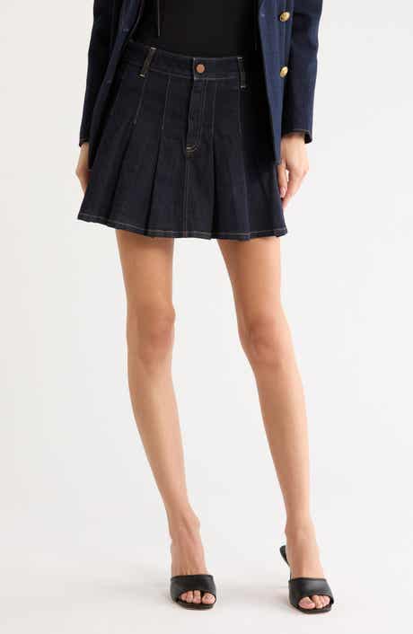 Suzie Pleated Denim Miniskirt