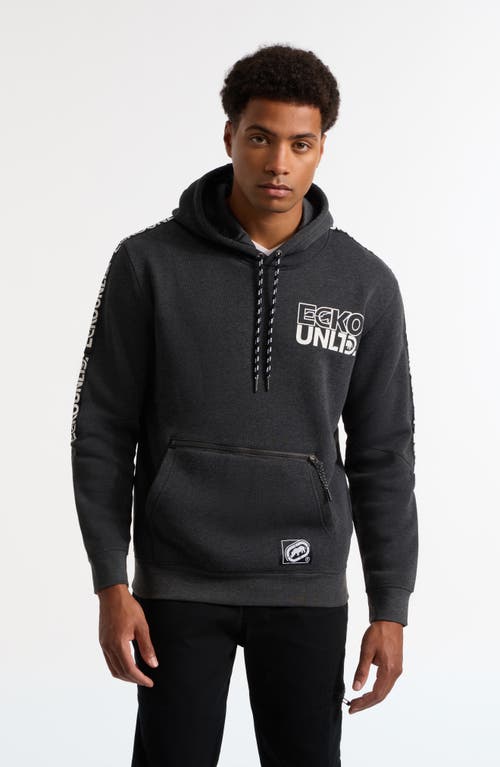 Ecko Unltd . Stacked Up Hoodie In Charcoal Heather