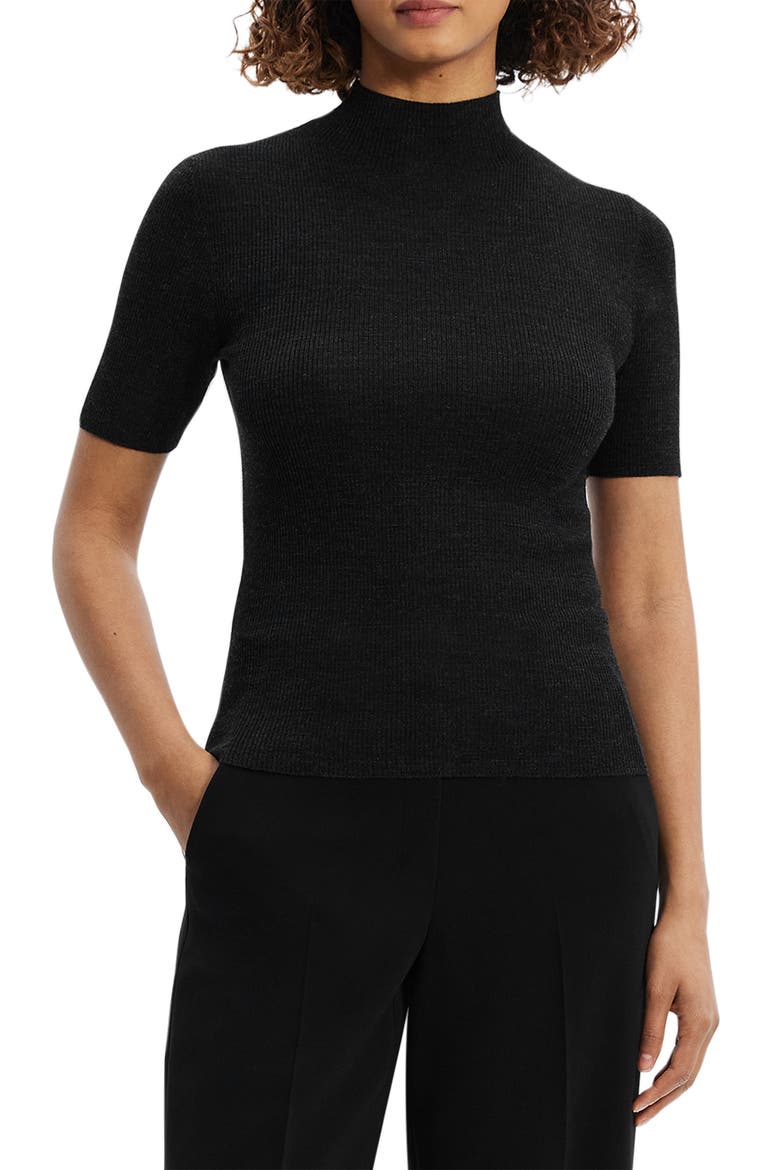 Leenda Merino Wool Mock Neck Sweater, Main, color, BLACK - 001