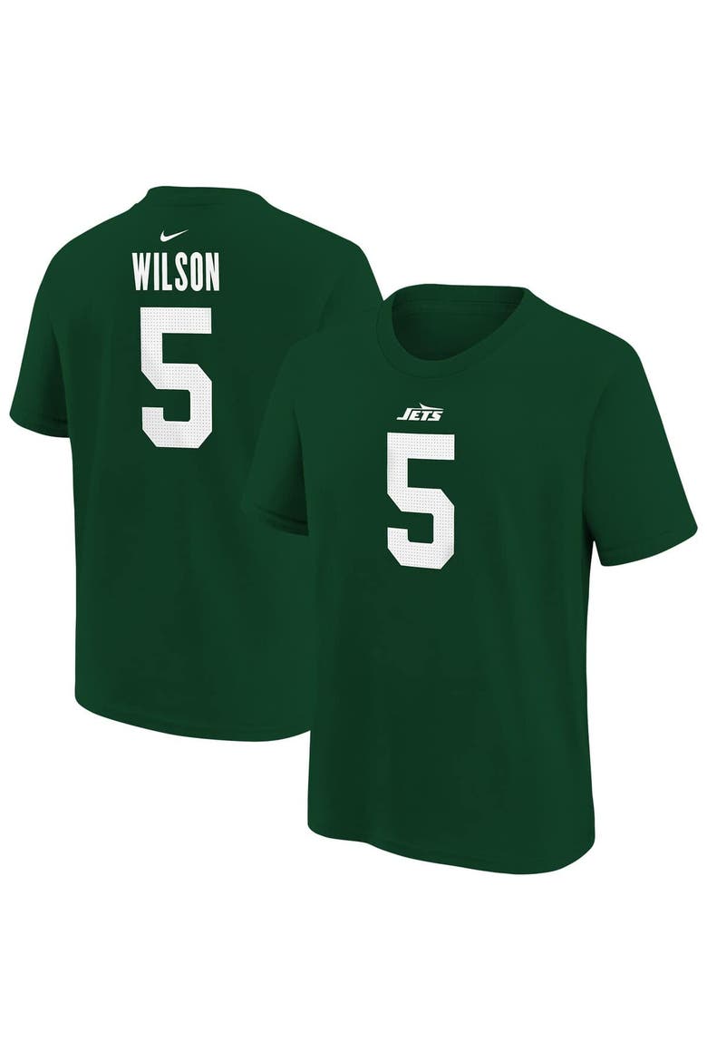 Youth Nike Garrett Wilson Green New York Jets Player Name & Number T-Shirt, Alternate, color, Green