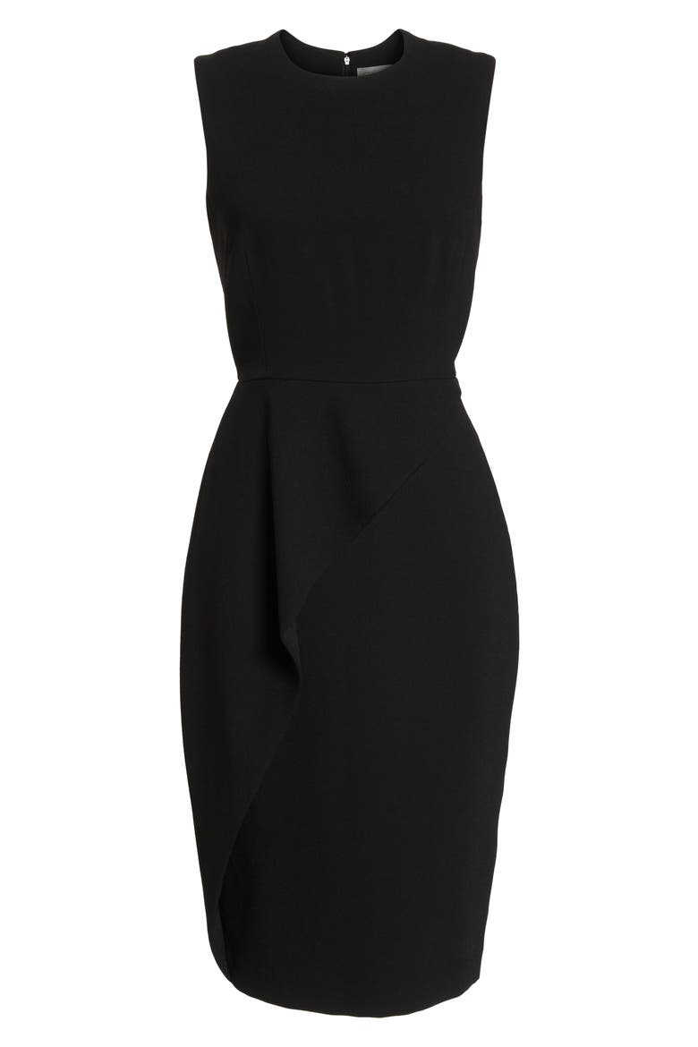 Asymmetrical Ruffle Sheath Dress, Alternate, color, BLACK