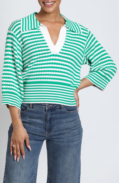 V-Neck Polo Sweater