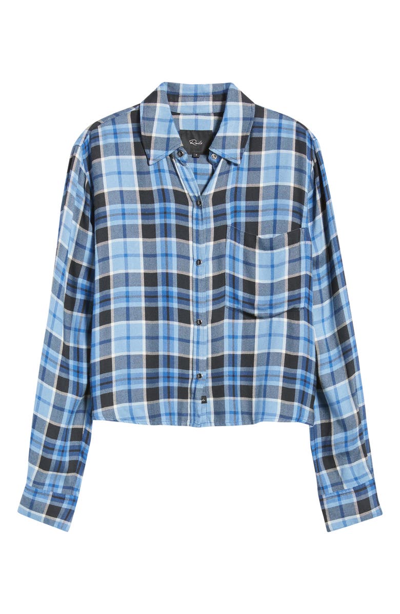Rails Malin Windowpane Plaid Snap-Up Shirt, Alternate, color, Midnight Blue White