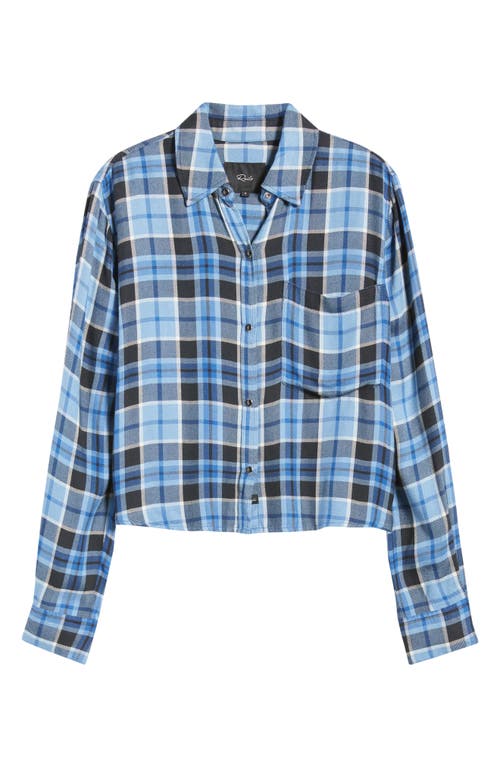 Rails Malin Windowpane Plaid Snap-up Shirt In Blue