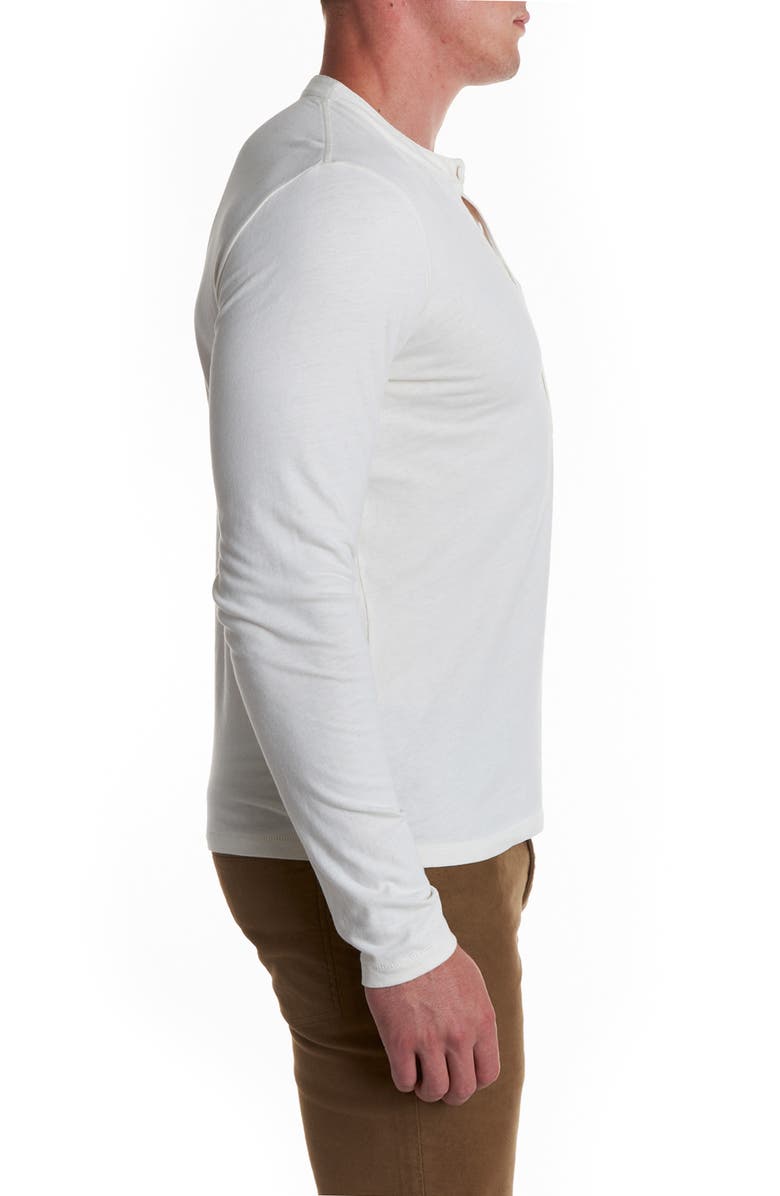 Billy Reid Louis Suded Cotton Henley, Alternate, color, Natural