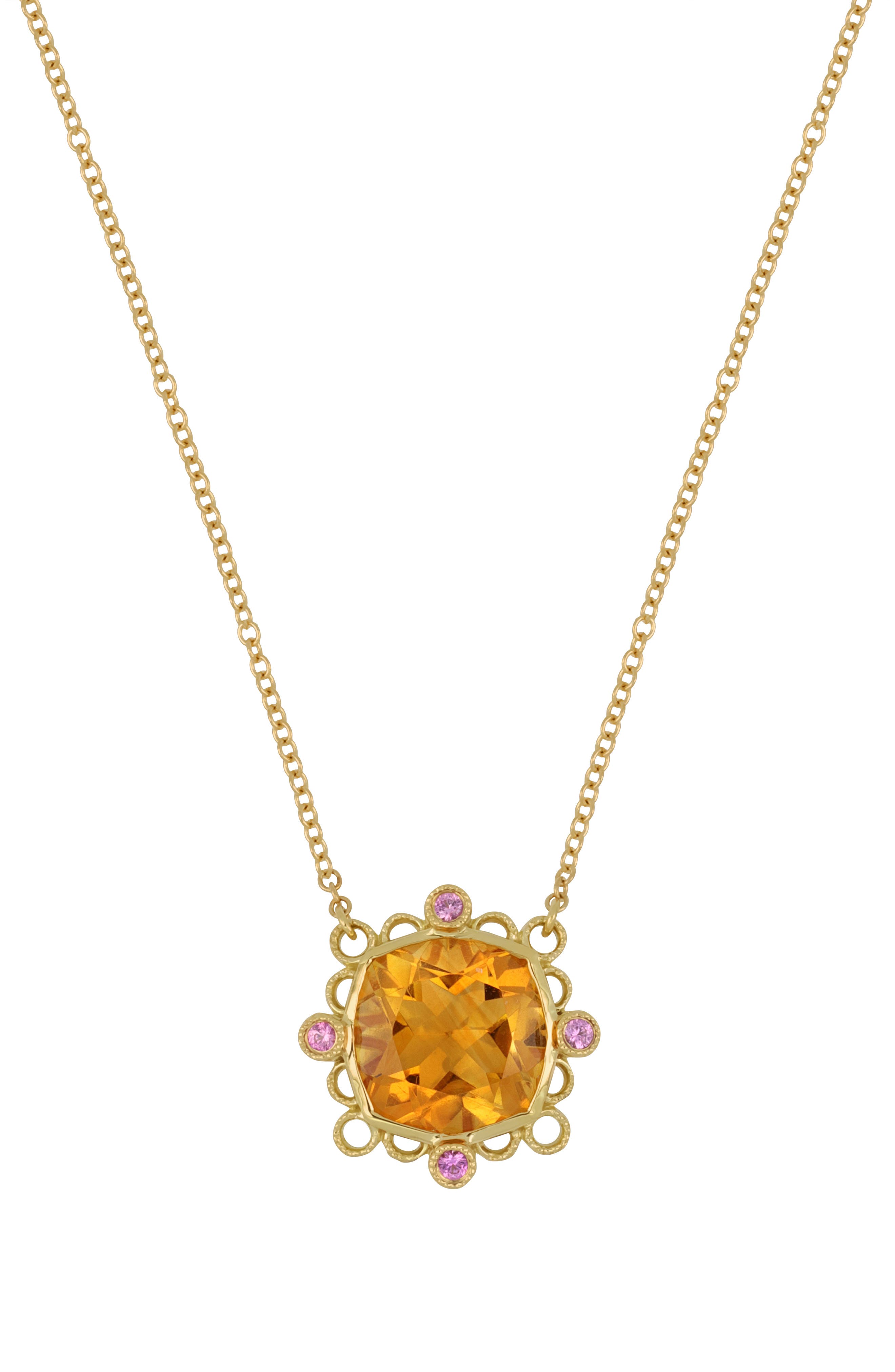 Bony Levy Iris Citrine & Pink Sapphire Pendant Necklace (Women ...