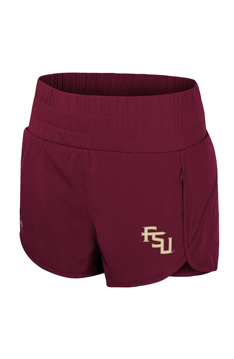 COLOSSEUM Women's Colosseum Garnet Florida State Seminoles Stop By Smocked High Waist Shorts, Alternate, color, 