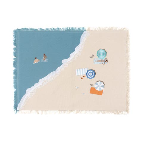Beach Shoreline 100% Cotton Set of 4 Placemats 13" x 19"
