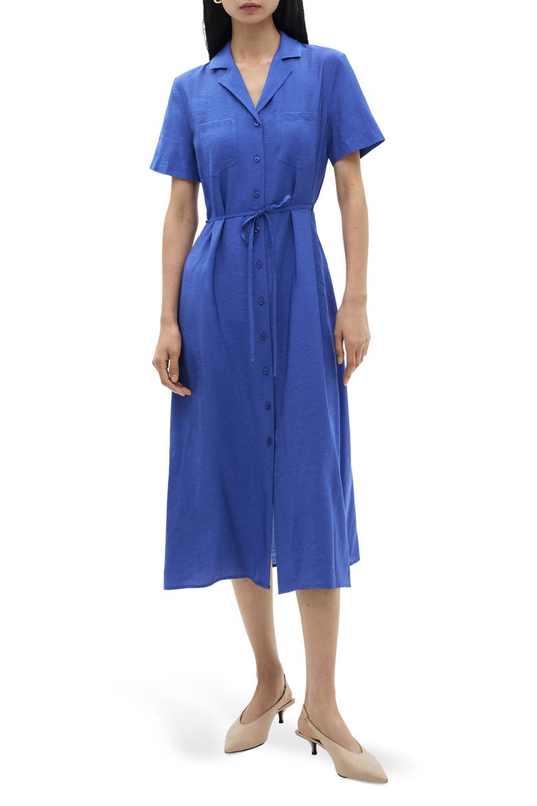 Short Sleeve Pocket Shirtdress, Main, color, VIBRANT BLUE