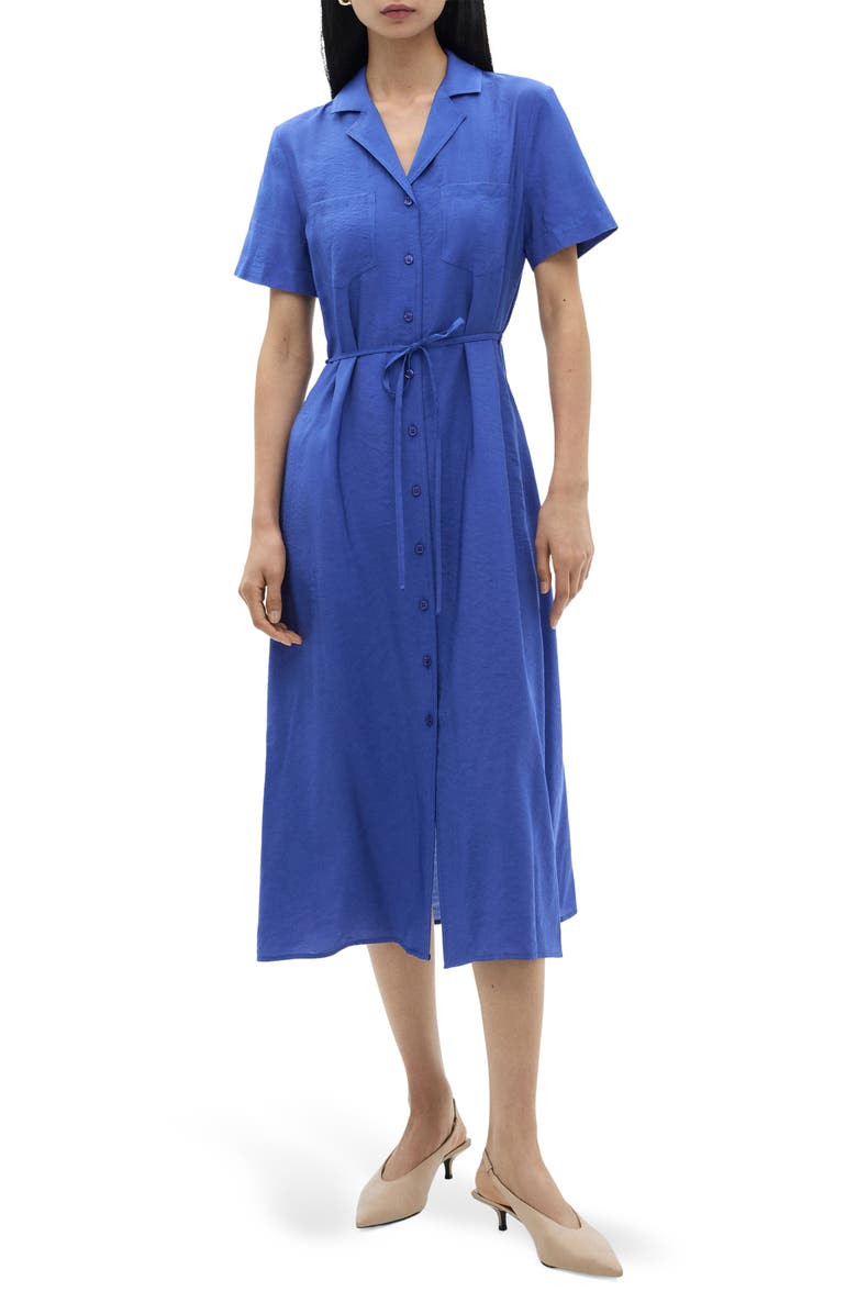 MANGO Short Sleeve Pocket Shirtdress, Main, color, 