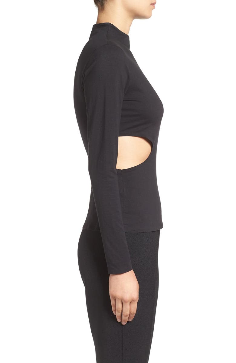 KENDALL + KYLIE Side Cutout Mock Neck Tee, Alternate, color,