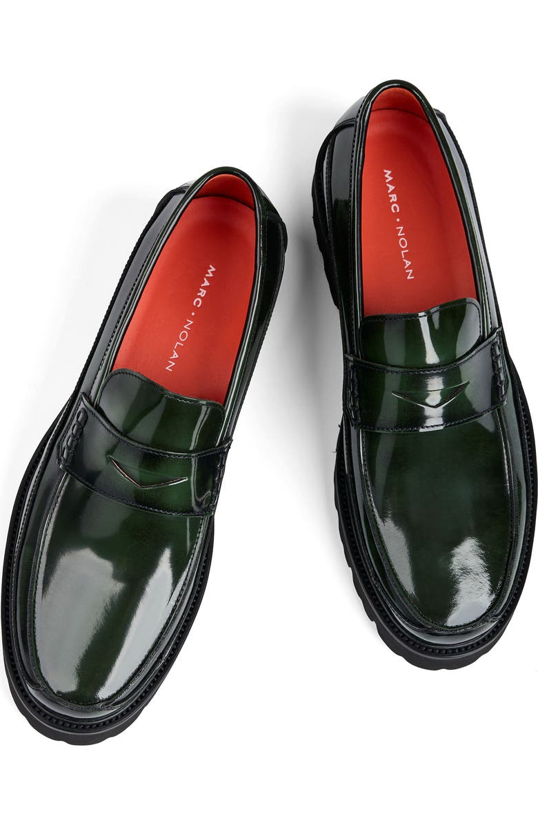 MARC NOLAN Adler Lug Sole Loafer, Alternate, color, Dark Green