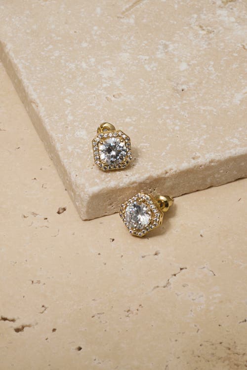 Untamed Petals Adriana Crystal Stud Earrings In Gold