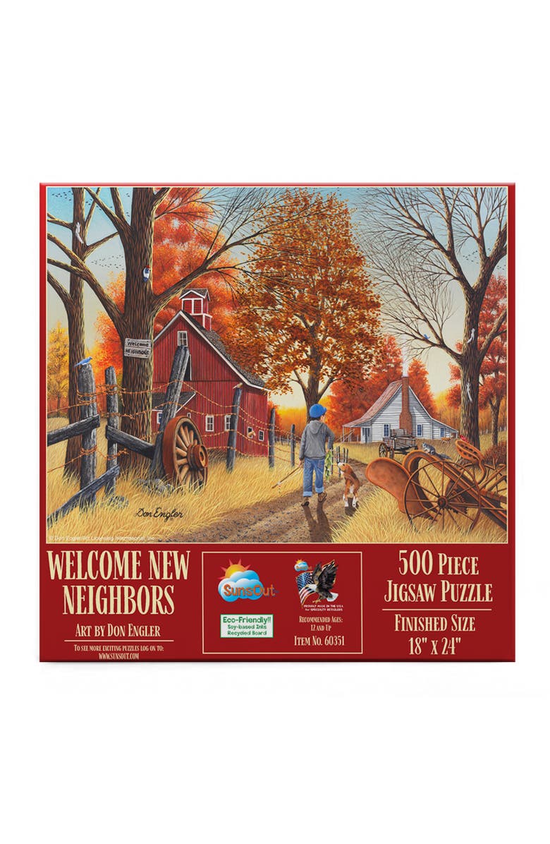 Sunsout Welcome New Neighbors 500 piece Jigsaw Puzzle for Adults, Alternate, color, Multicolor