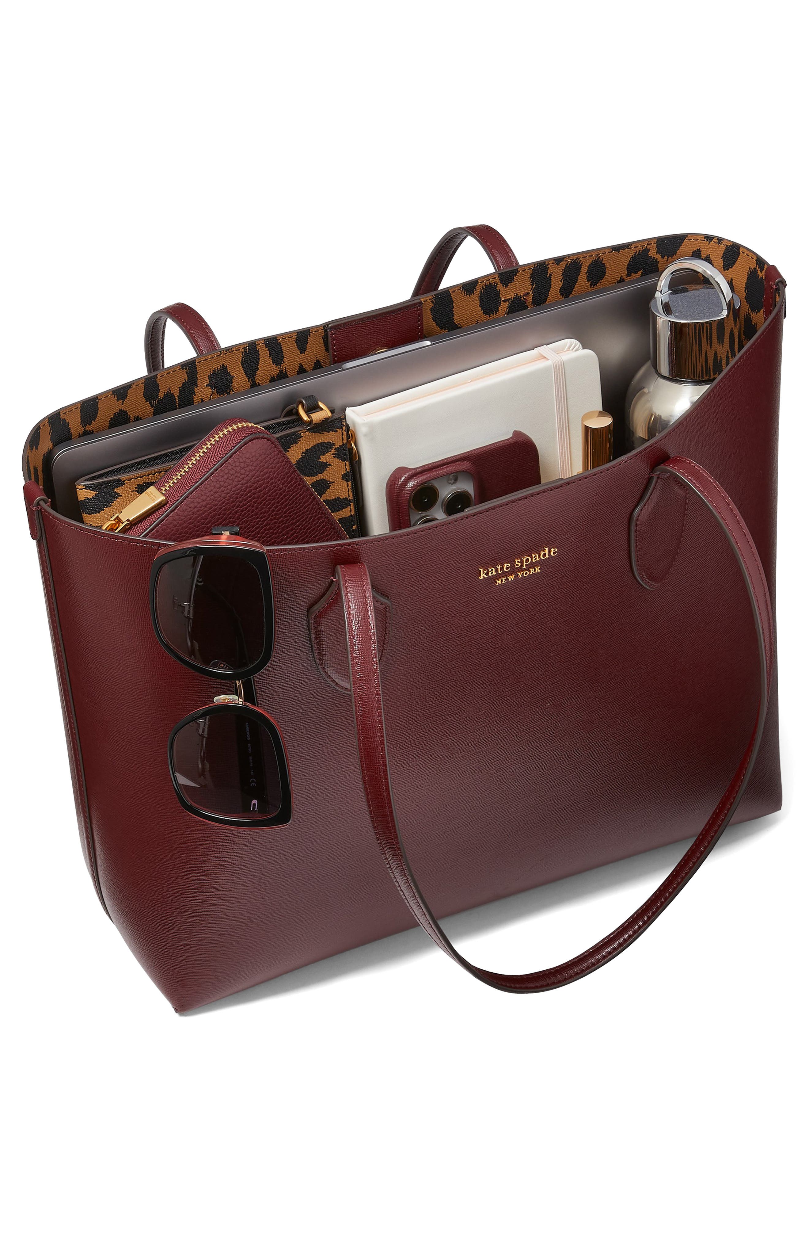 bleecker modern leather tote, Alternate, color, CORDOVAN