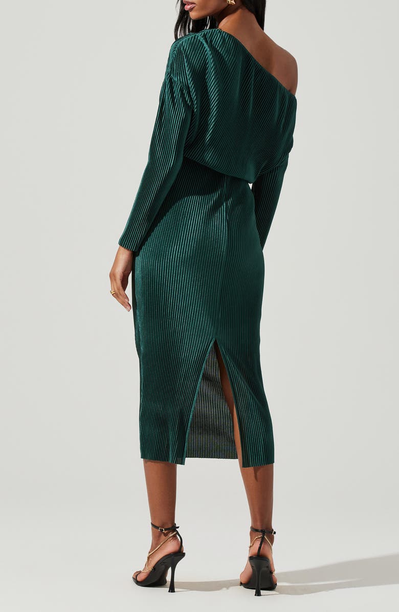 ASTR the Label Azenia One-Shoulder Long Sleeve Midi Dress, Alternate, color, 