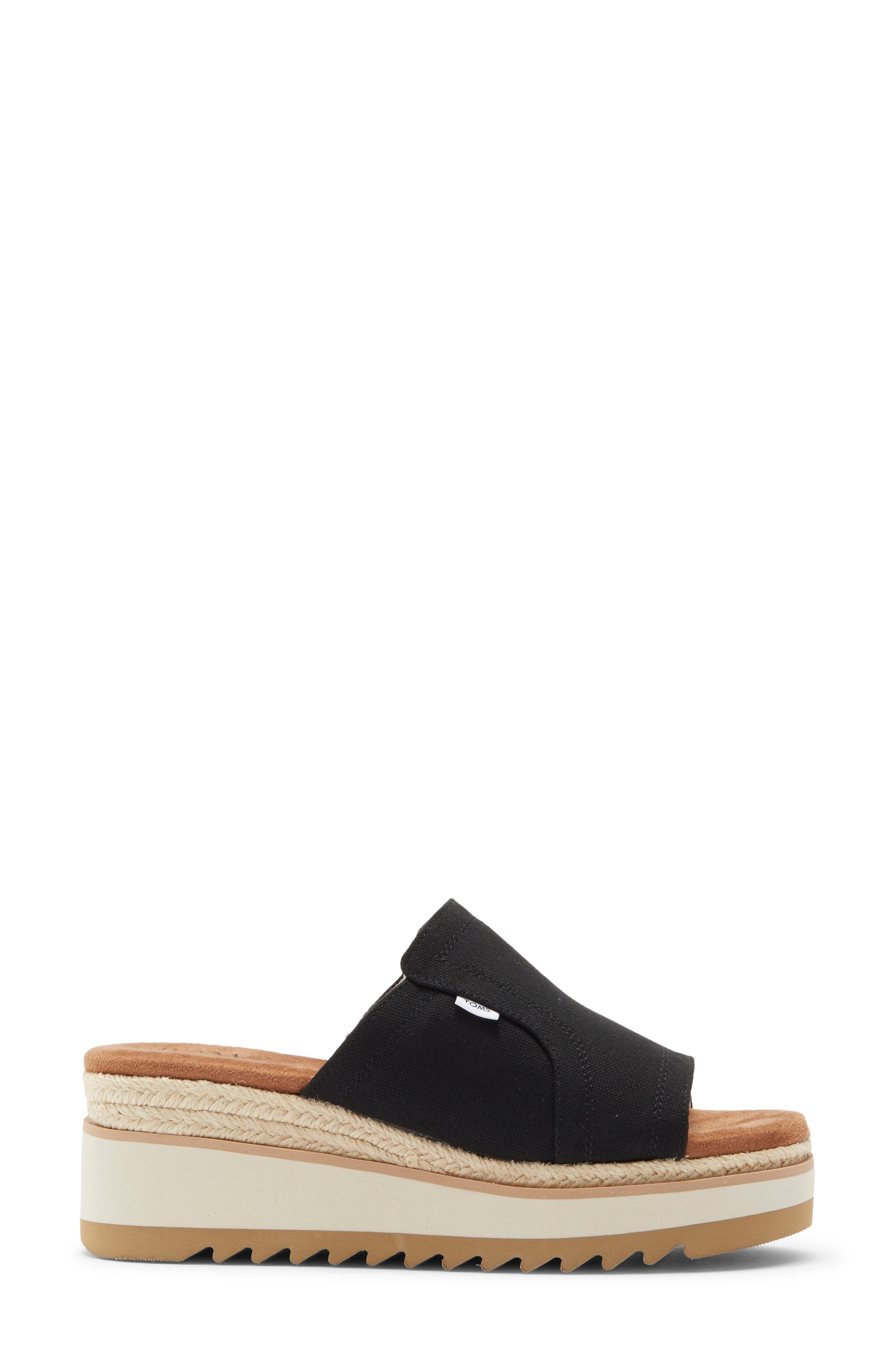 TOMS Adria Platform Wedge Sandal, Alternate, color, Black