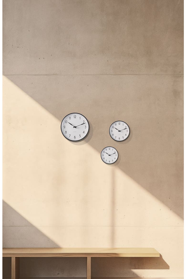 Station Wall Clock, Large, Alternate, color, White/Black