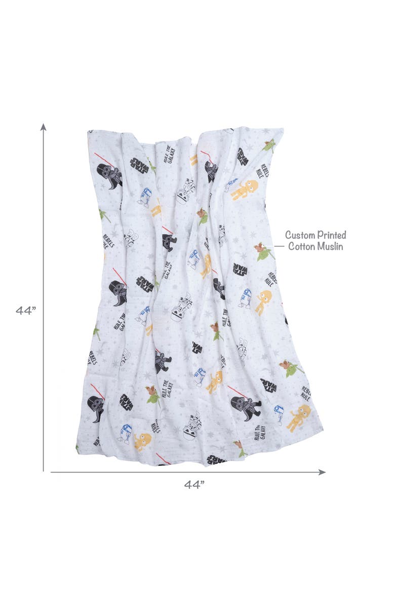Lambs & Ivy Star Wars 2-Pack Cotton Muslin Newborn Baby Swaddle Blankets, Alternate, color, Multicolor