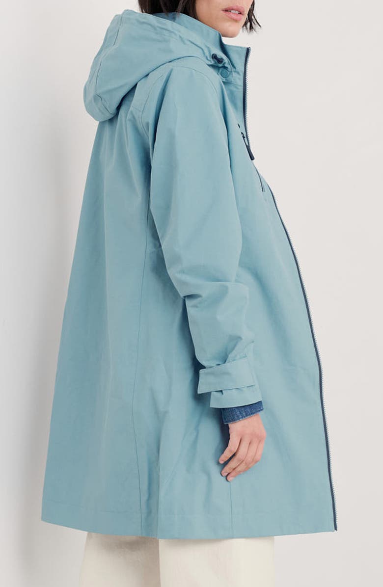 Seasalt Cornwall Coverack Waterproof Organic Cotton Blend Coat, Alternate, color, Hail