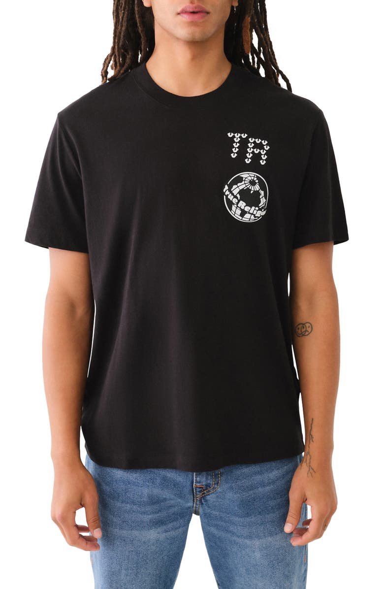 True Religion Multi Logo Graphic T-Shirt, Main, color, 