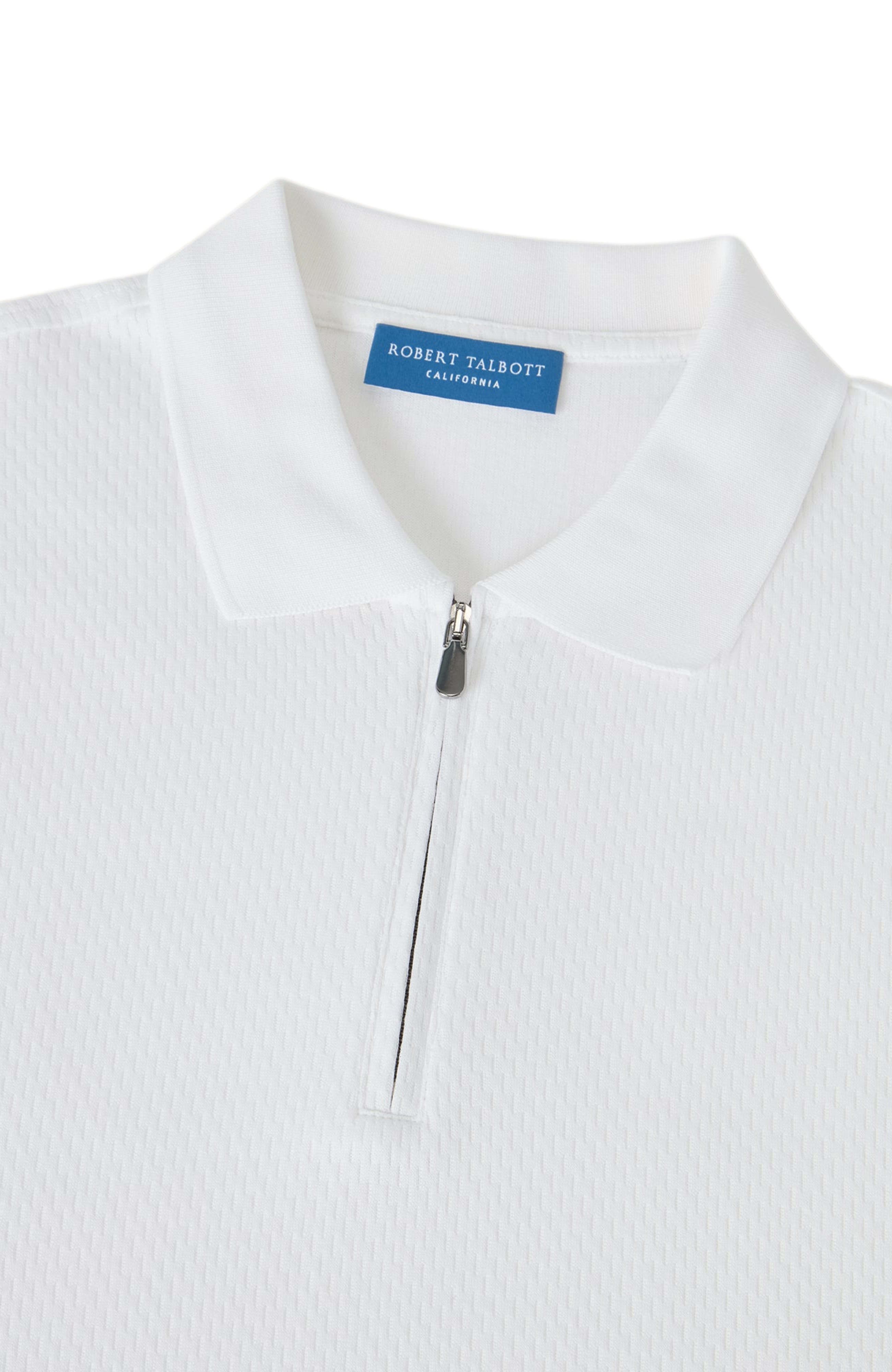 Robert Talbott Westin Textured Cotton Zip Polo (Men) | Nordstrom