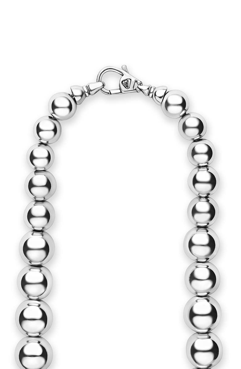 LAGOS Caviar Bubbly Graduated Bead Long Necklace, Alternate, color, Sterling Silver