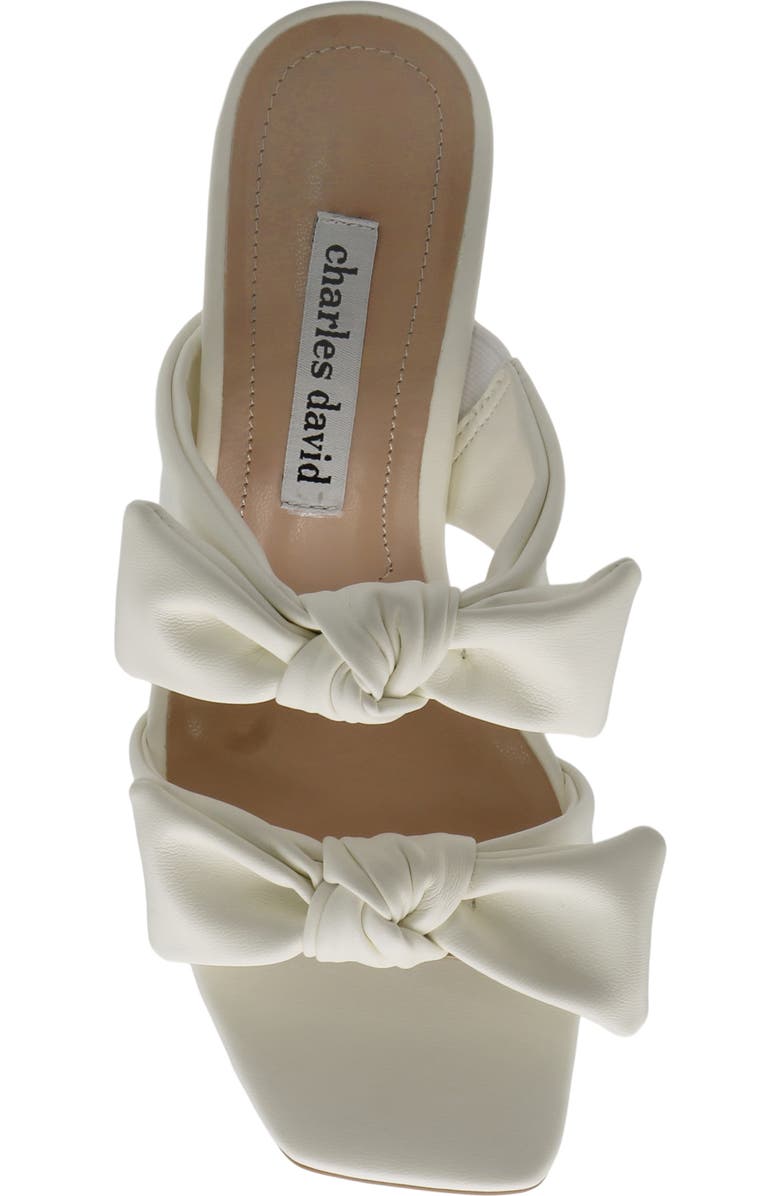 Charles David Rox Double Bow Slide Sandal, Alternate, color, White