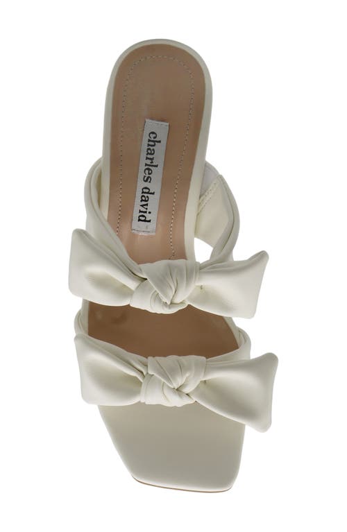 Charles David Rox Double Bow Slide Sandal In White