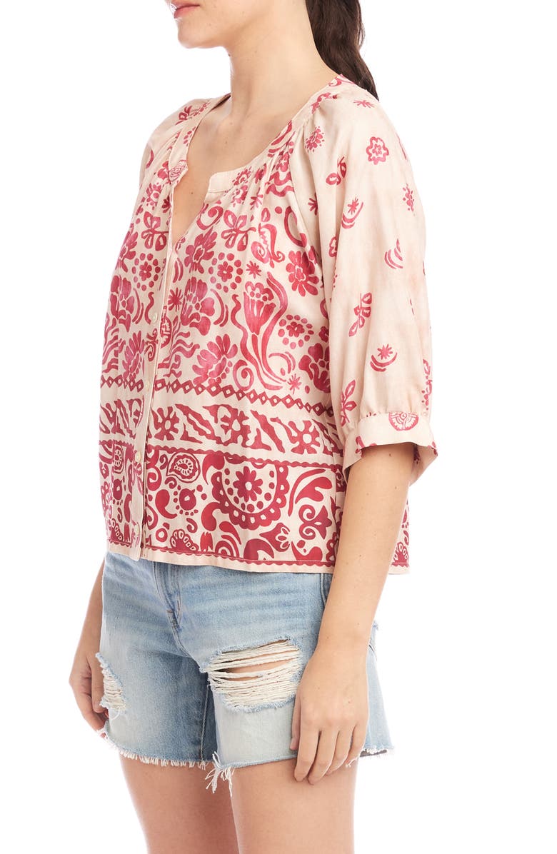 FIFTEEN TWENTY Rilyn Border Print Button-Up Shirt, Alternate, color, 