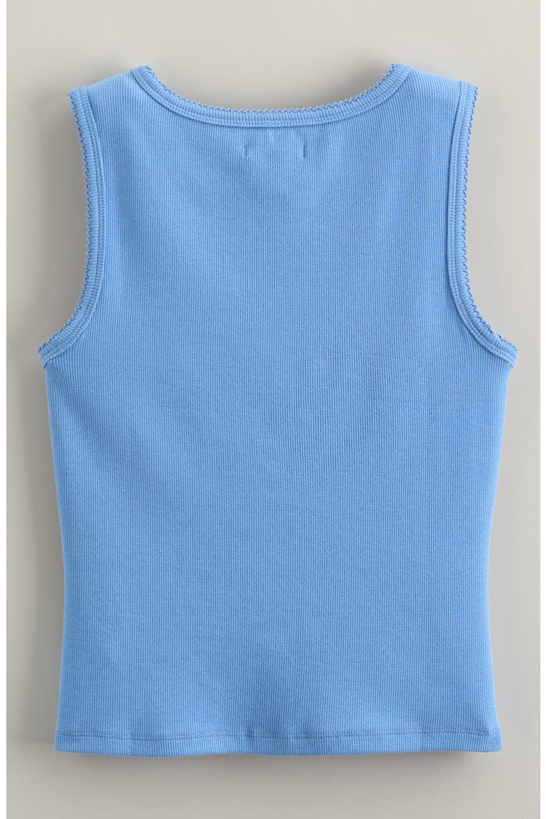 Kids' Stretch Cotton Rib Tank, Alternate, color, BLUE ROBBIA