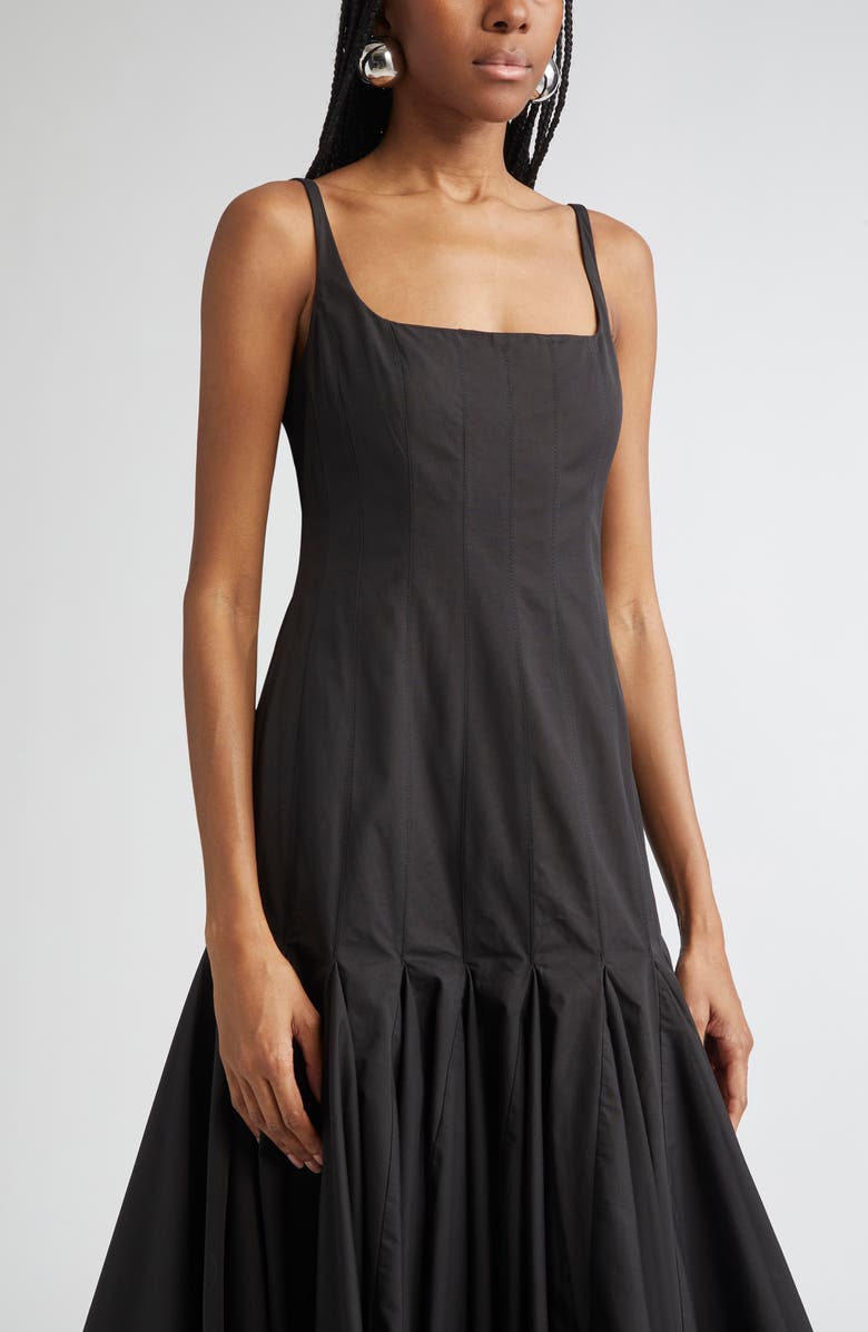 Jacquemus La Robe Agave Drop Waist Cotton Poplin Midi Dress, Alternate, color, Black