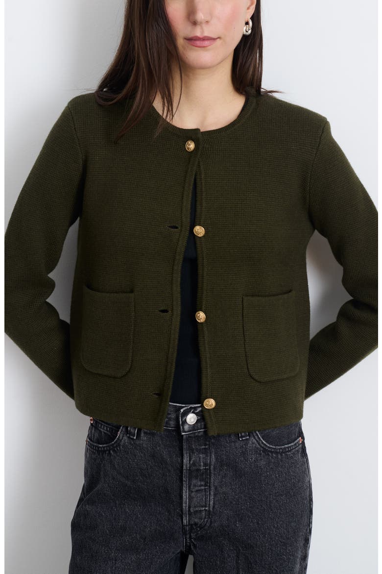 Paris Cotton & Cashmere Cardigan, Main, color, OLIVE