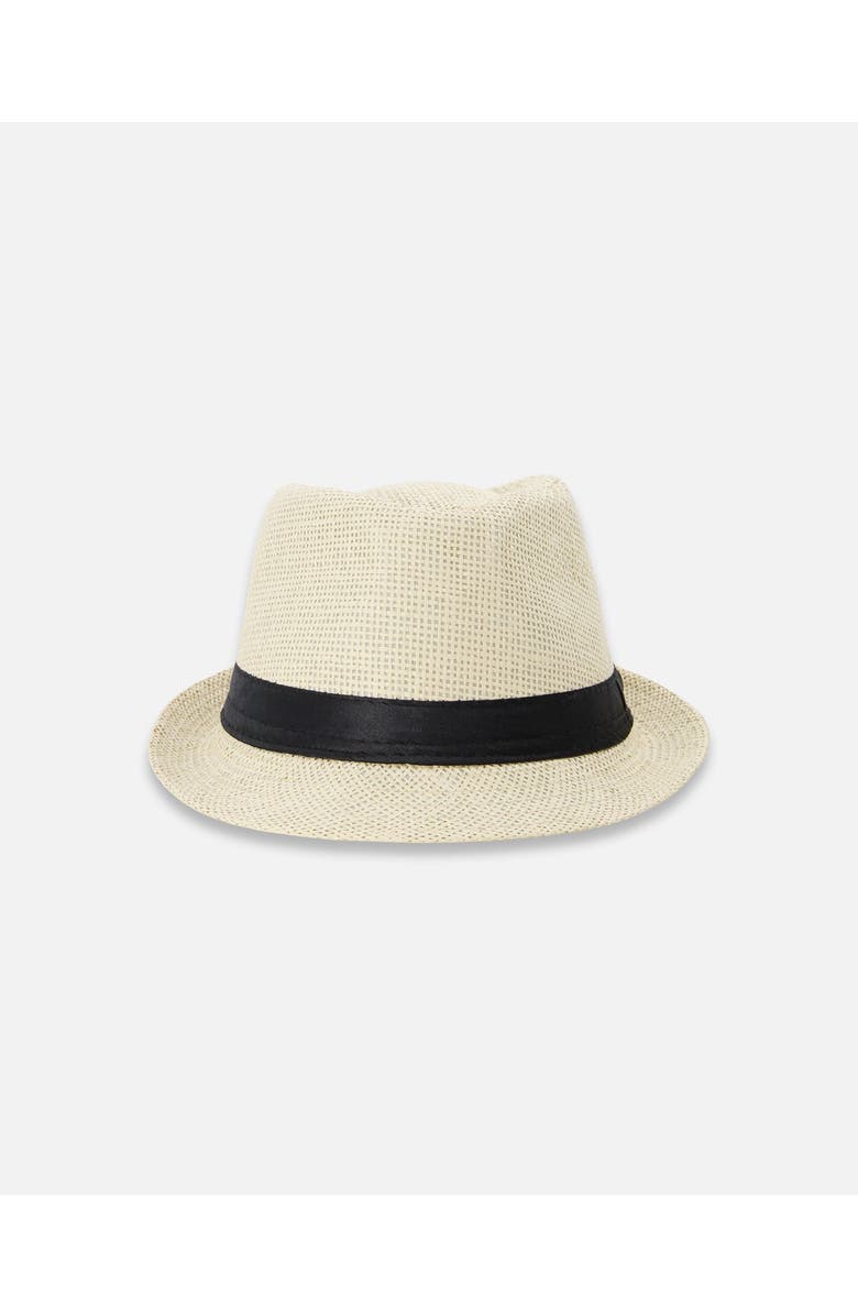Deux par Deux Fedora-Style Straw Hat, Alternate, color, Straw Beige