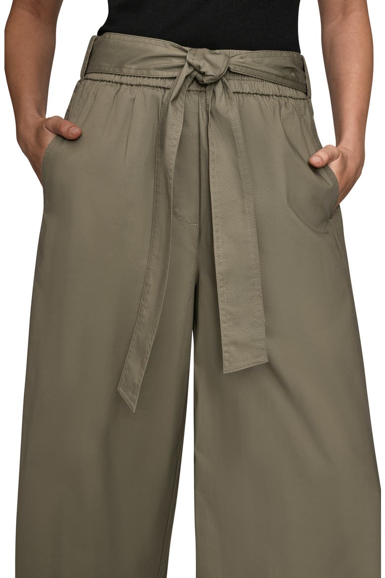 Mid Rise Wide Leg Crop Stretch Cotton Pants, Alternate, color, KHAKI GREE