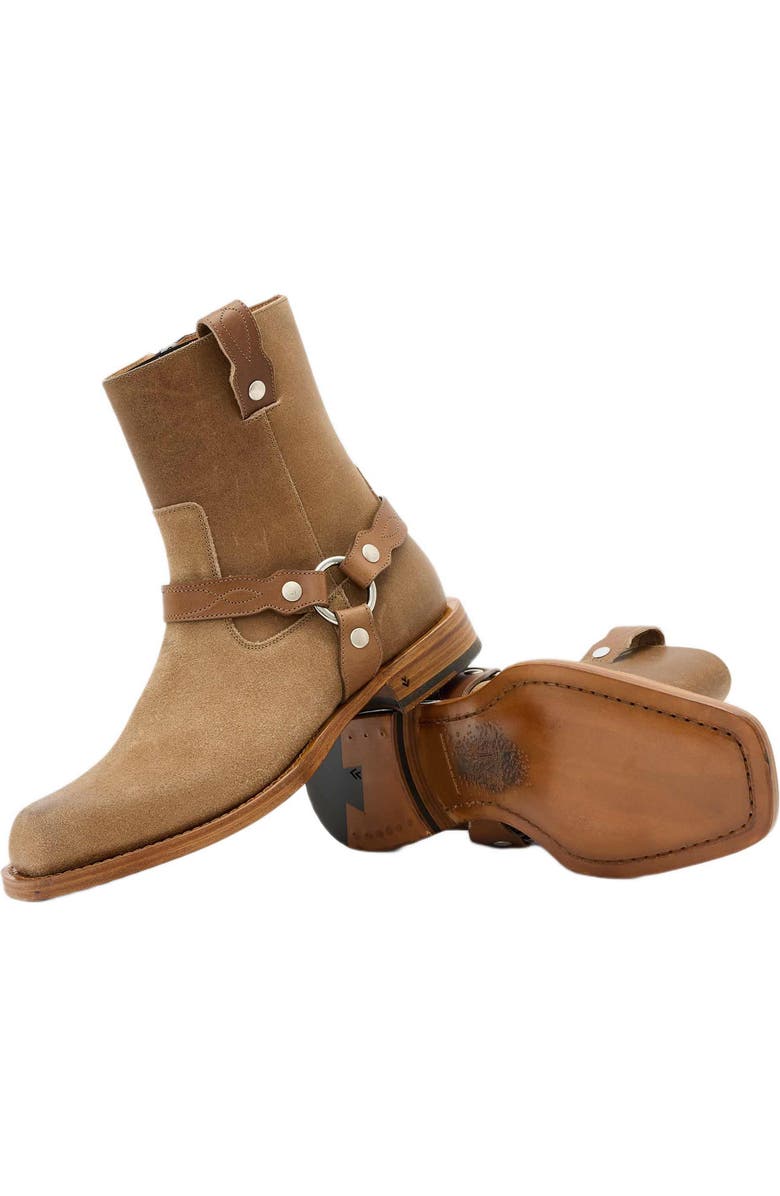 John Varvatos Broome Harness Boot, Alternate, color, Wood Brown