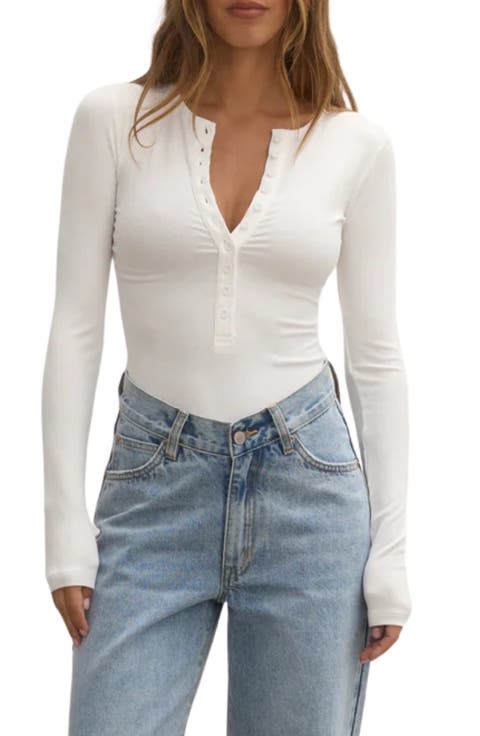 Lara Rib Henley Bodysuit