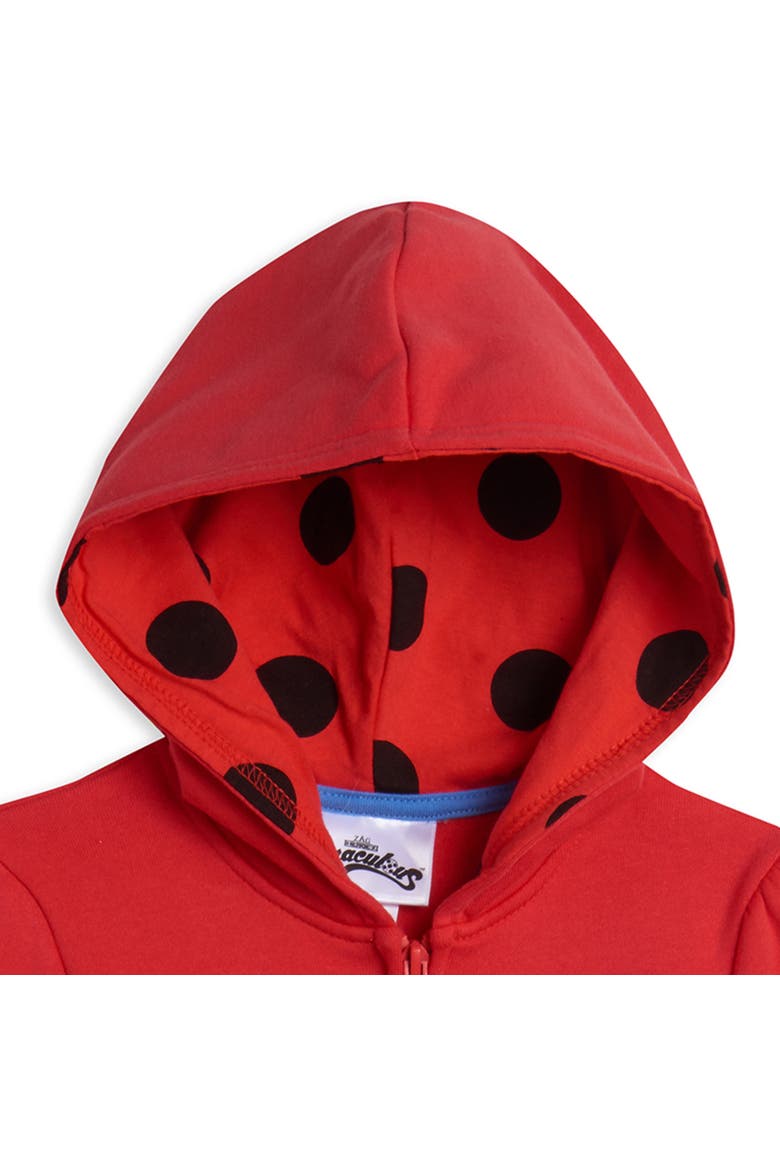 Ladybug Zip-Up Hoodie, Alternate, color, Ladybug Red