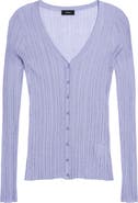 Theory Novel Pointelle Rib Wool Blend Cardigan