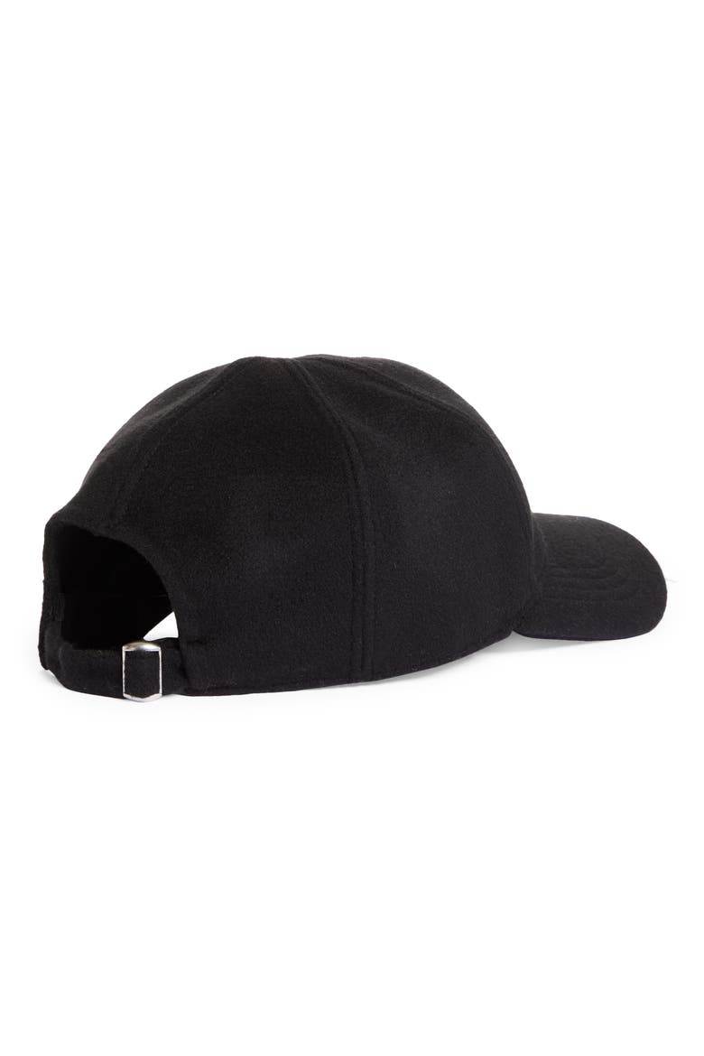 Totême Wool & Cashmere Baseball Cap, Alternate, color, BLACK