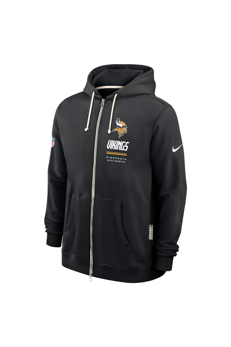 Men's Nike Black Minnesota Vikings Sideline Standard Issue Quarterback Scramble Dri-FIT Full-Zip Hoodie, Alternate, color, Black