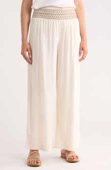Bagatelle Smocked Waist Wide Leg Pants