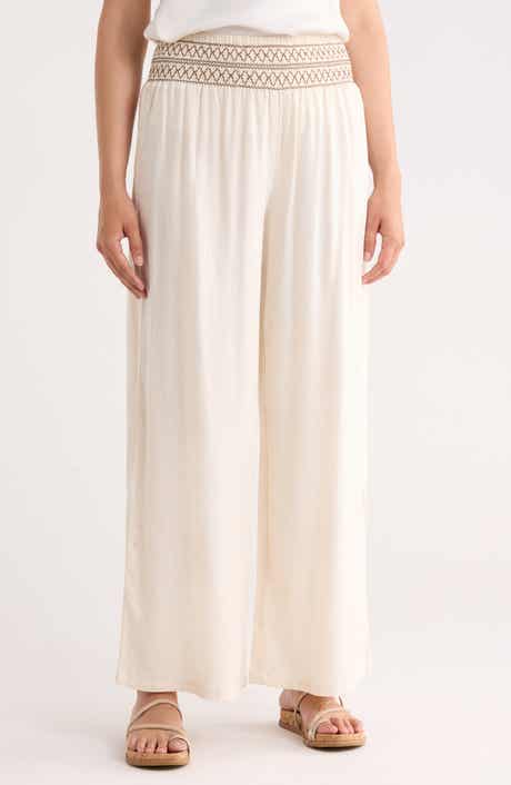 Bagatelle Smocked Waist Wide Leg Pants