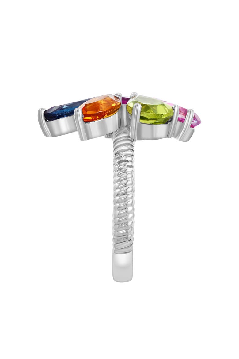 Multistone Flower Ring, Alternate, color, BLUE/ GREEN MULTI